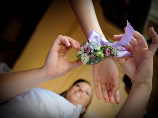 Corsage da Polso  Qualità Artigianale Italiana - Fiori di Lillà